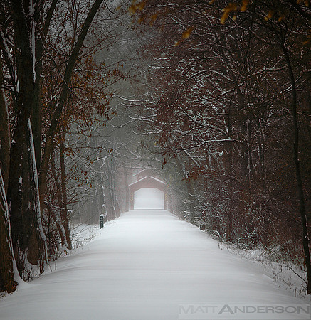 Snow Covered Wood Bridge #2 by Matt Anderson