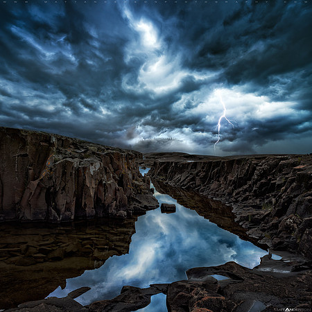 Lightening Strike Over Lake Superior