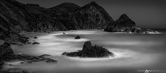 Big Sur Coastline California in Black and White_1500px