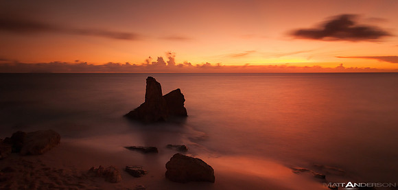 Cupecoy beach Saint Martin at sunset._3000px