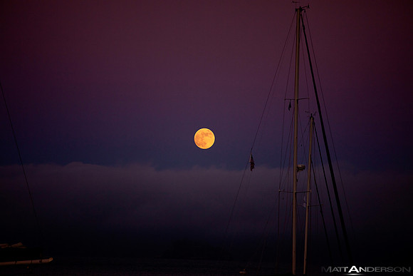 Moon Light Sail Boat Mast at Sausalito Harbor - Marina California by Matt Anderson by matt anderson