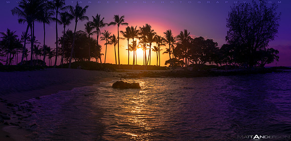 Sunset On Kukio Beach #2 pano by Matt Anderson 2560px