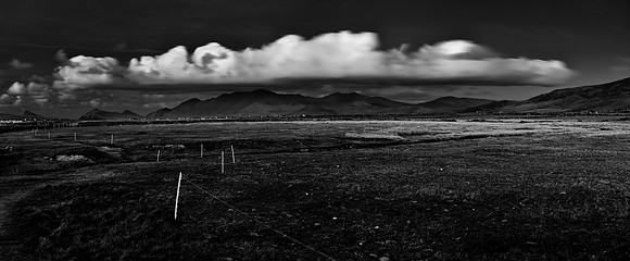 Clogher Coast Cloud at Dusk BW 2560px